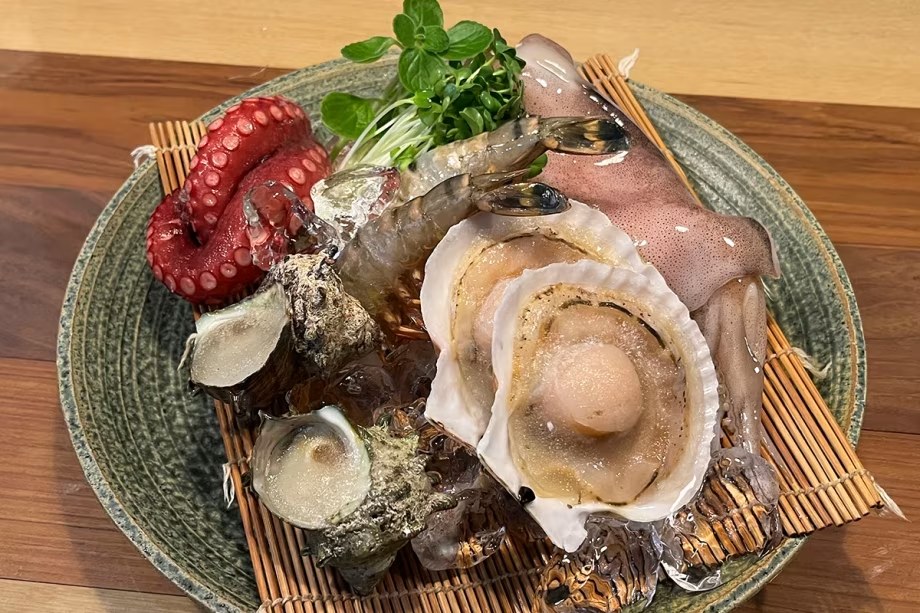 BBQセットの海鮮盛り合わせ